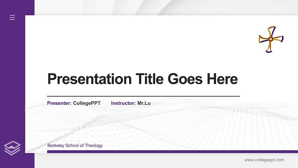 Berkeley School of Theology Thesis Proposal/Graduation Defense PPT Template16:9 ratio PPT effect preview image