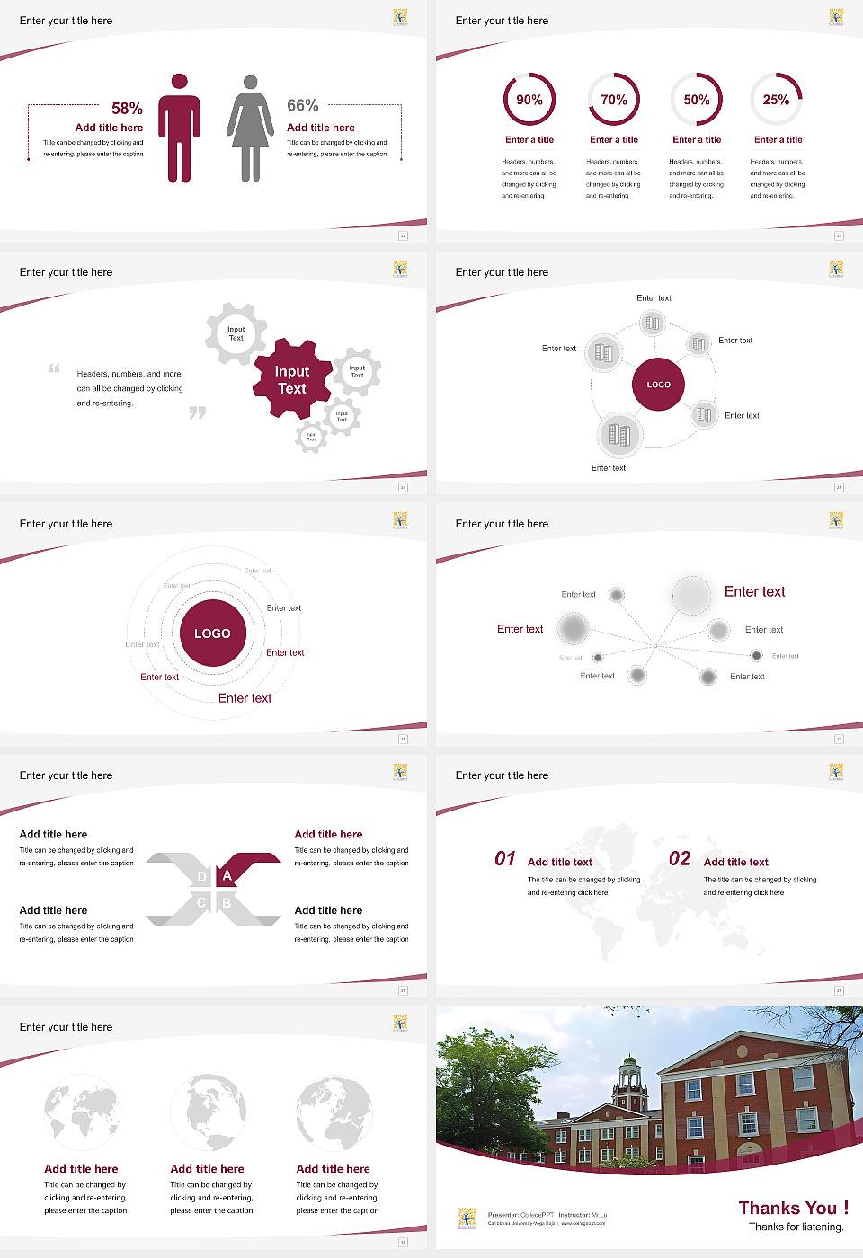 Caribbean University-Vega Baja Course/Courseware Creation PPT Template16:9 ratio PPT effect preview image4