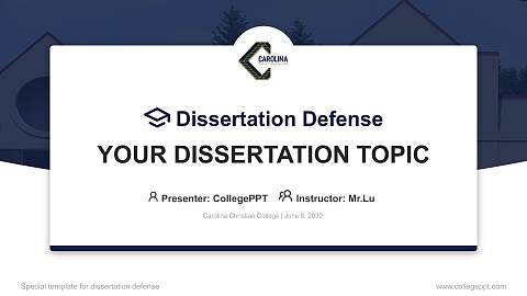 Carolina Christian College Graduation Thesis Defense PPT Template