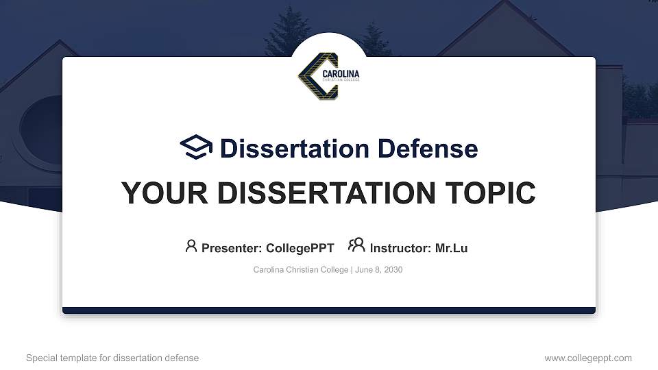 Carolina Christian College Graduation Thesis Defense PPT Template16:9 ratio PPT effect preview image
