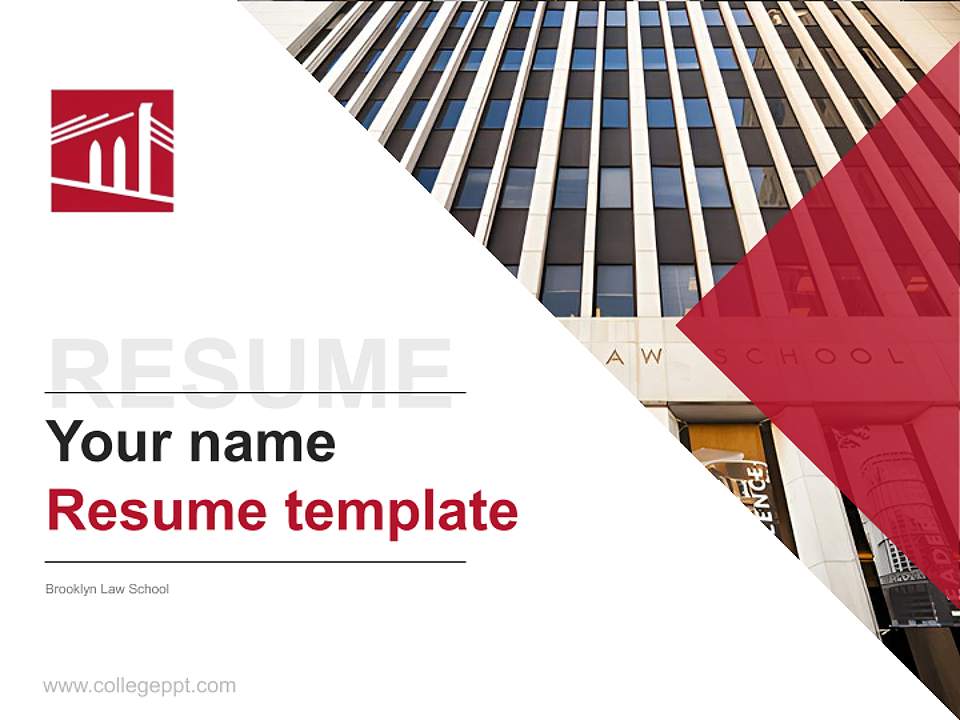 Brooklyn Law School Resume PPT Template4:3 ratio PPT effect preview image5