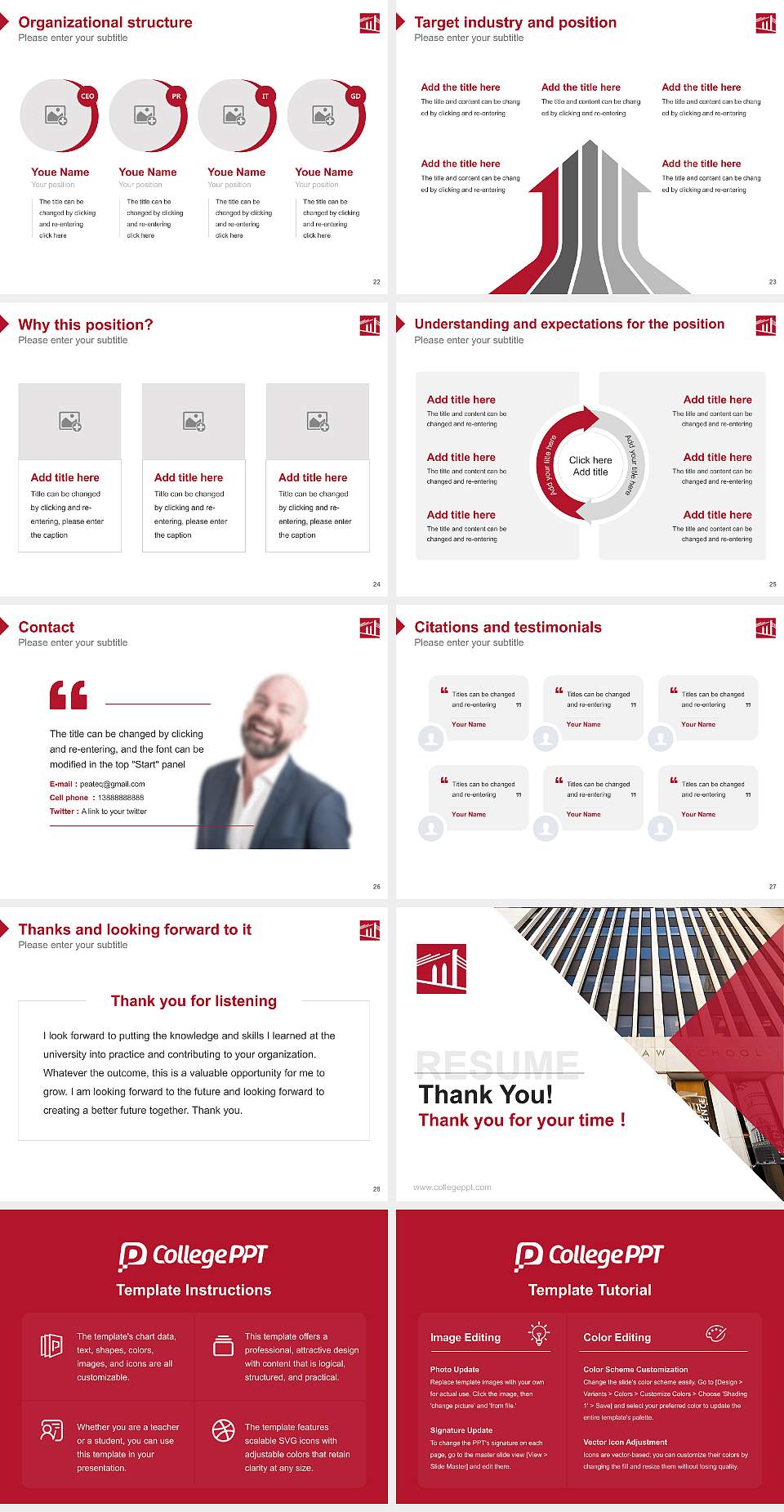 Brooklyn Law School Resume PPT Template4:3 ratio PPT effect preview image4