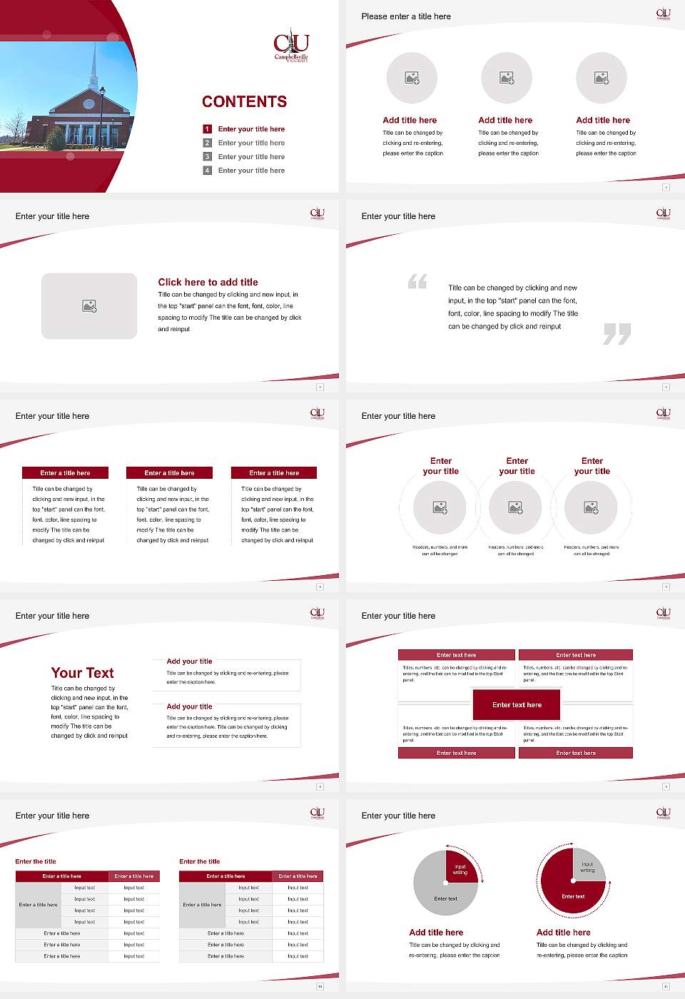 Campbellsville University Course/Courseware Creation PPT Template16:9 ratio PPT effect preview image2