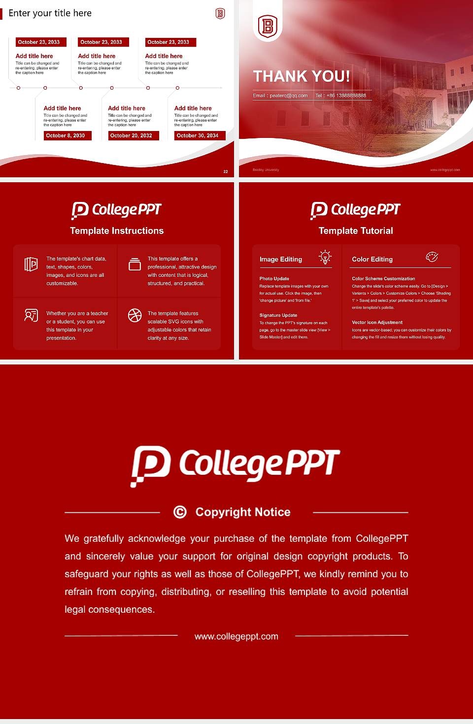 Bradley University Lecture Sharing and Networking Event PPT Template4:3 ratio PPT effect preview image4
