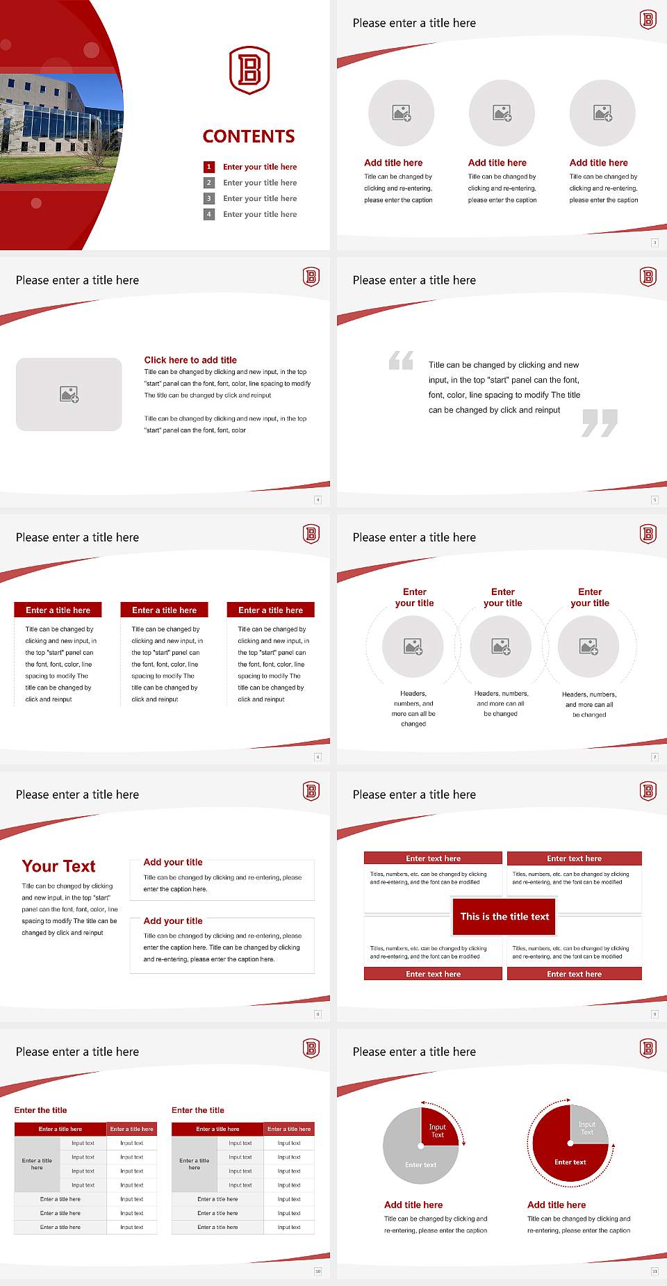 Bradley University Course/Courseware Creation PPT Template4:3 ratio PPT effect preview image2
