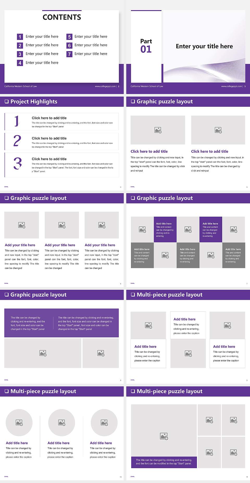 California Western School of Law General Purpose PPT Template4:3 ratio PPT effect preview image2