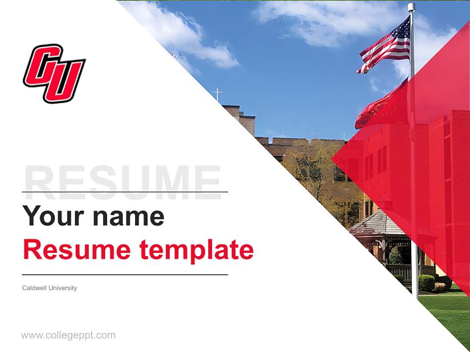 Caldwell University Resume PPT Template4:3 ratio PPT effect preview image5