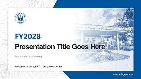 Bryant & Stratton College-Wauwatosa Academic Presentation/Research Findings Report PPT Template