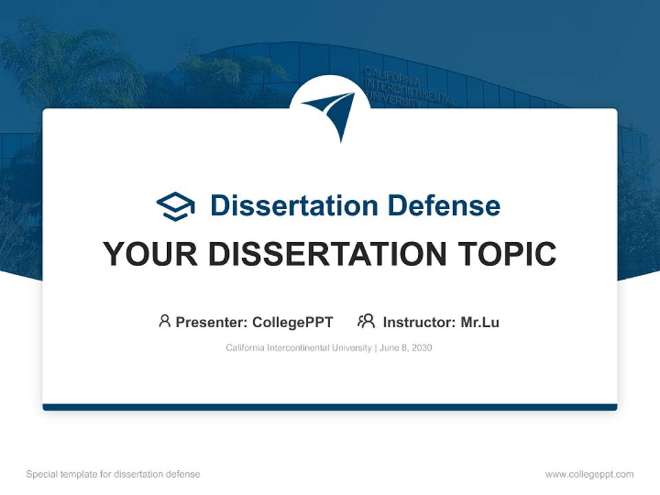 California Intercontinental University Graduation Thesis Defense PPT Template4:3 ratio PPT effect preview image7