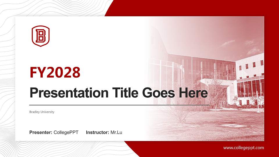 Bradley University Academic Presentation/Research Findings Report PPT Template16:9 ratio PPT effect preview image