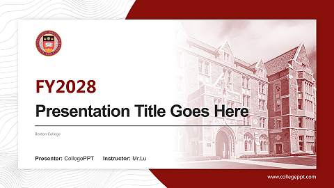Boston College Academic Presentation/Research Findings Report PPT Template