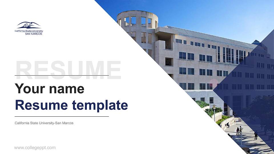 California State University-San Marcos Resume PPT Template16:9 ratio PPT effect preview image