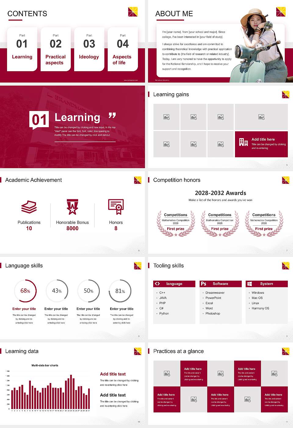 Brandman University National Scholarship Defense PPT Template16:9 ratio PPT effect preview image2