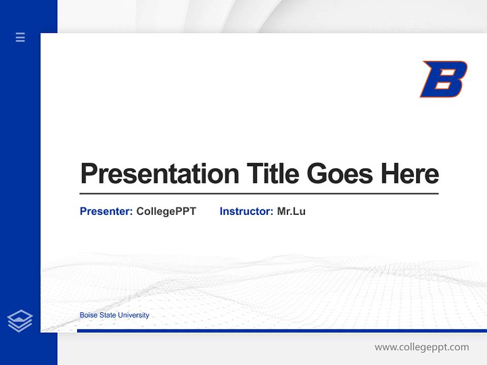 Boise State University Thesis Proposal/Graduation Defense PPT Template4:3 ratio PPT effect preview image5