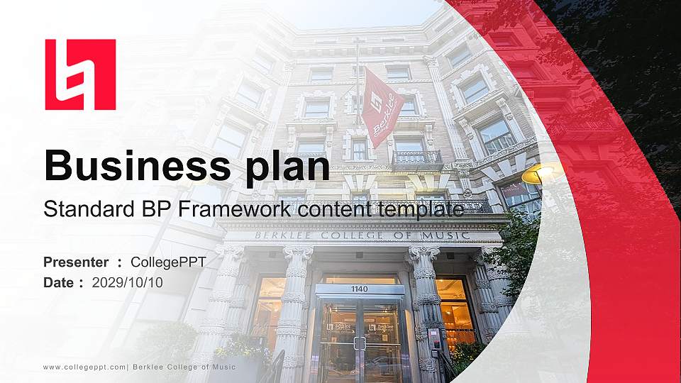 Berklee College of Music Competition/Entrepreneurship Contest PPT Template16:9 ratio PPT effect preview image