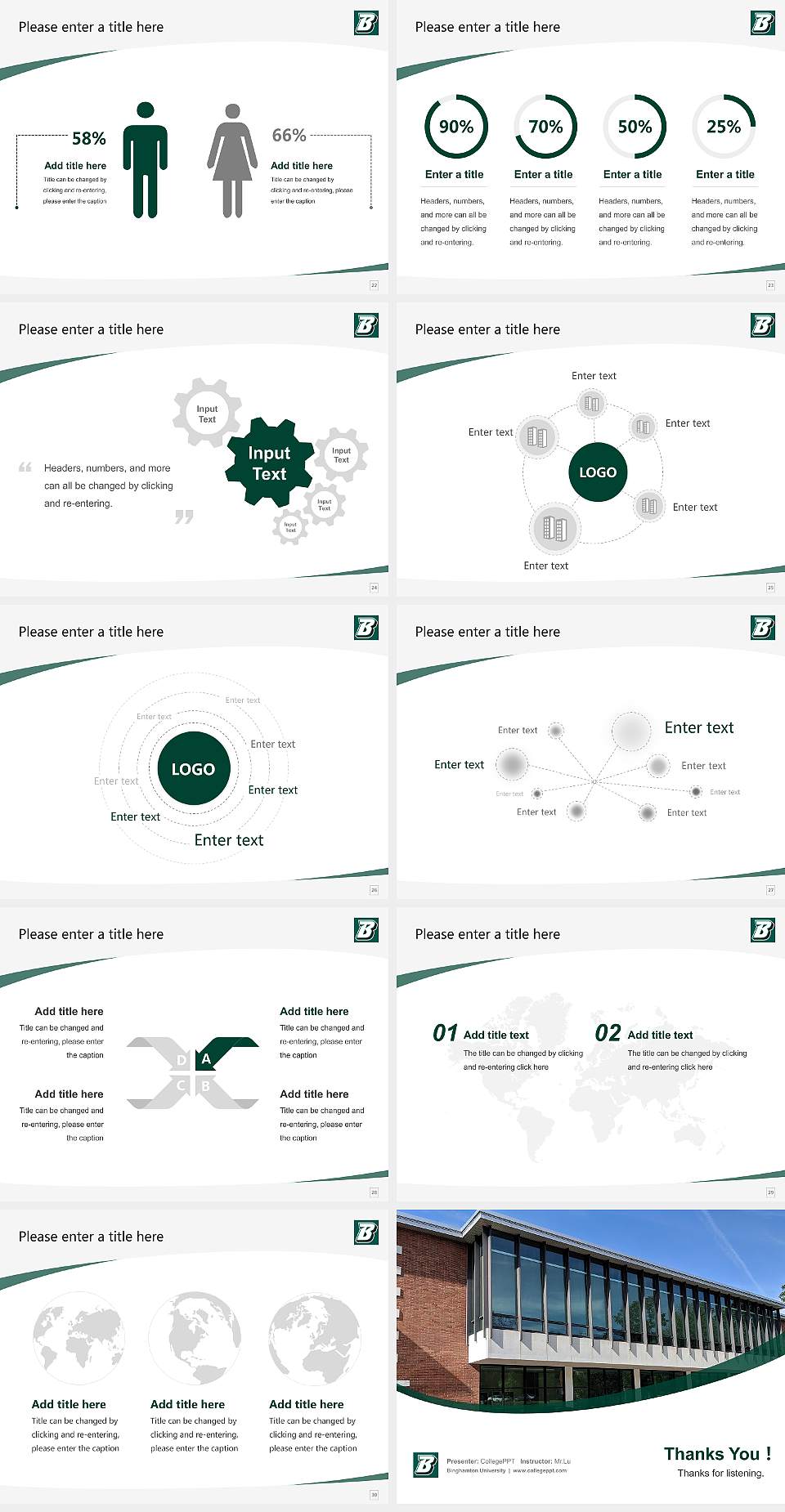 Binghamton University Course/Courseware Creation PPT Template4:3 ratio PPT effect preview image4