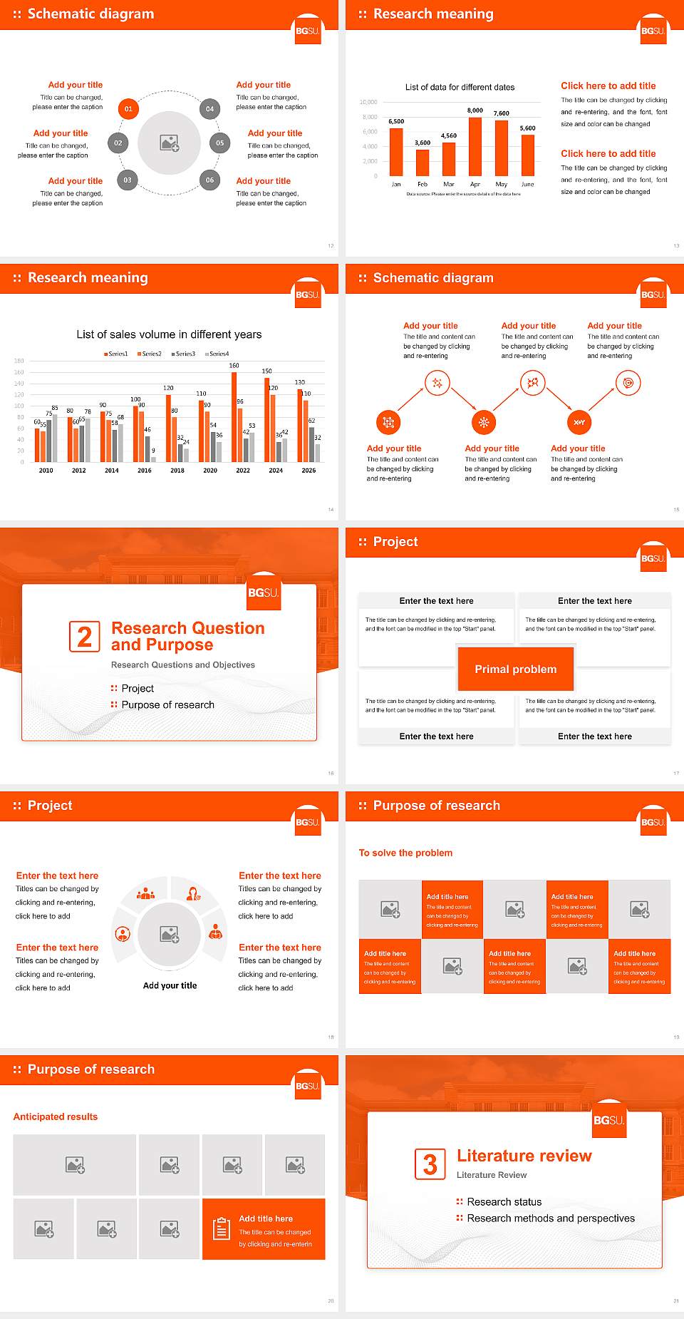 Bowling Green State University-Main Campus Graduation Thesis Defense PPT Template4:3 ratio PPT effect preview image3
