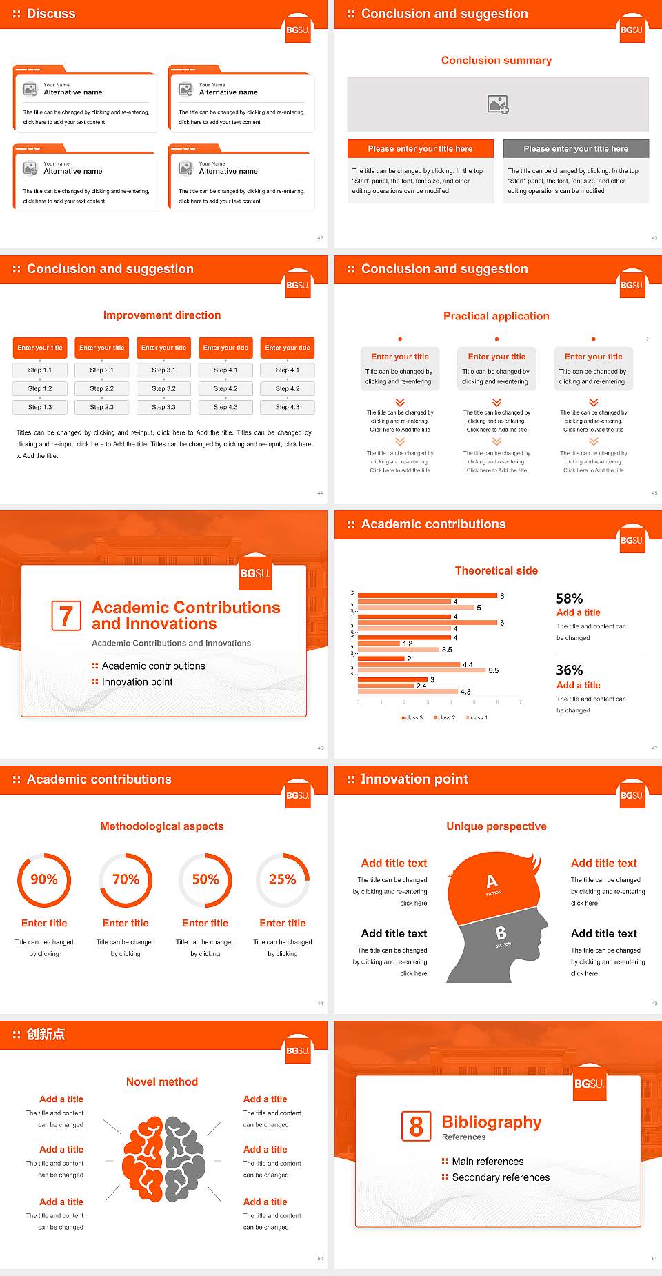 Bowling Green State University-Main Campus Graduation Thesis Defense PPT Template4:3 ratio PPT effect preview image6