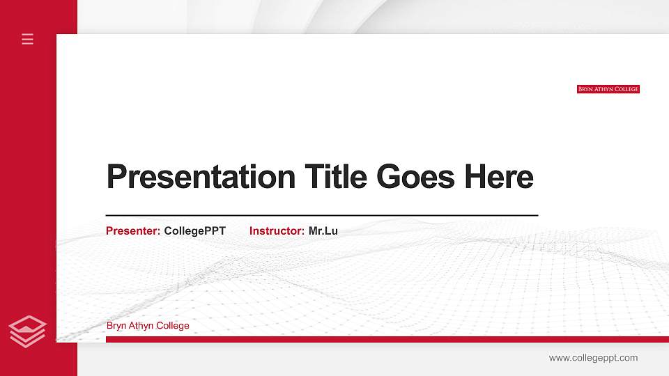 Bryn Athyn College Thesis Proposal/Graduation Defense PPT Template16:9 ratio PPT effect preview image