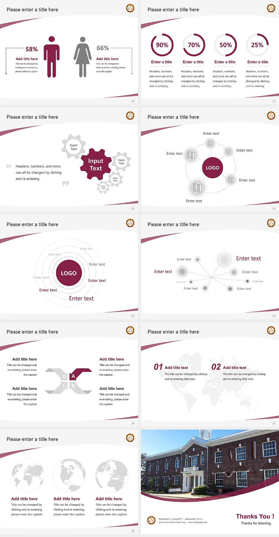 Bethune-Cookman University Course/Courseware Creation PPT Template4:3 ratio PPT effect preview image4