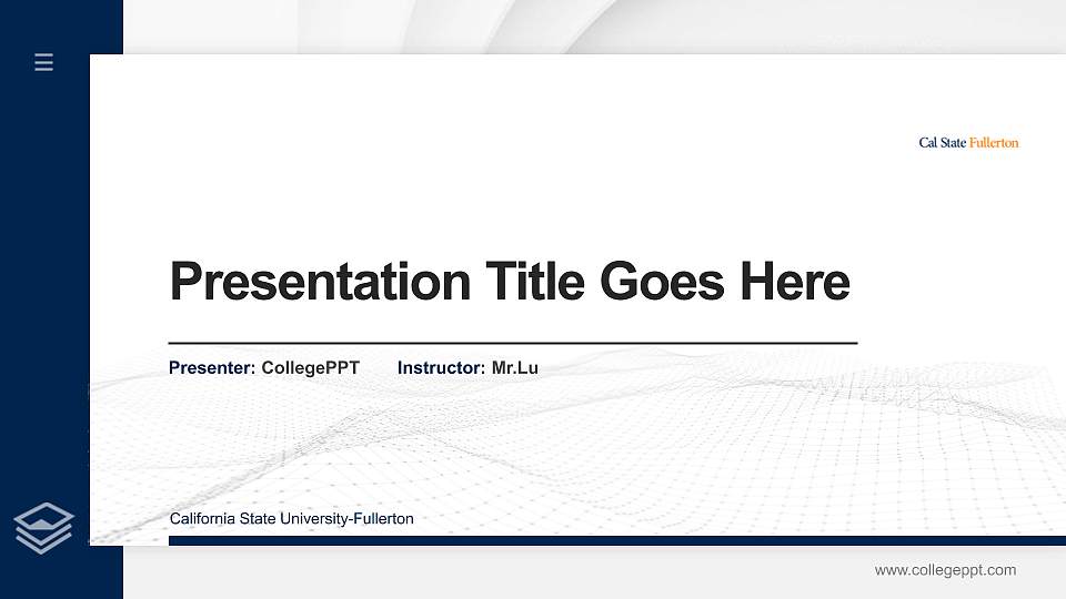 California State University-Fullerton Thesis Proposal/Graduation Defense PPT Template16:9 ratio PPT effect preview image