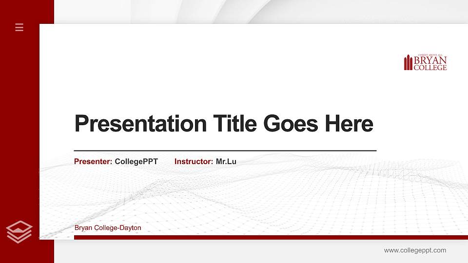 Bryan College-Dayton Thesis Proposal/Graduation Defense PPT Template16:9 ratio PPT effect preview image