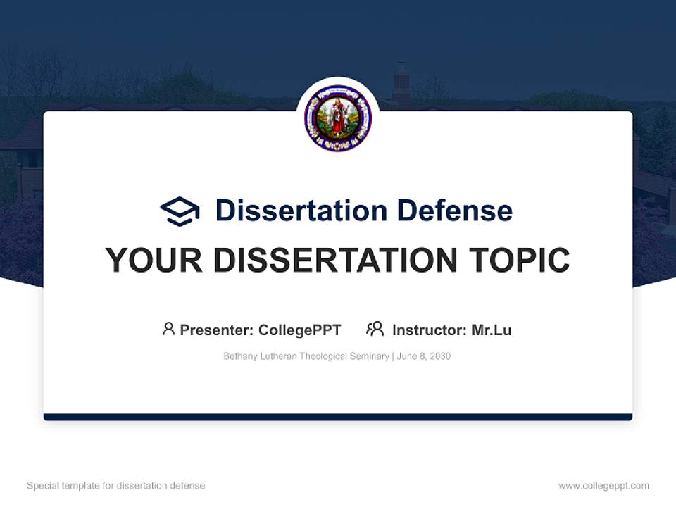Bethany Lutheran Theological Seminary Graduation Thesis Defense PPT Template4:3 ratio PPT effect preview image7