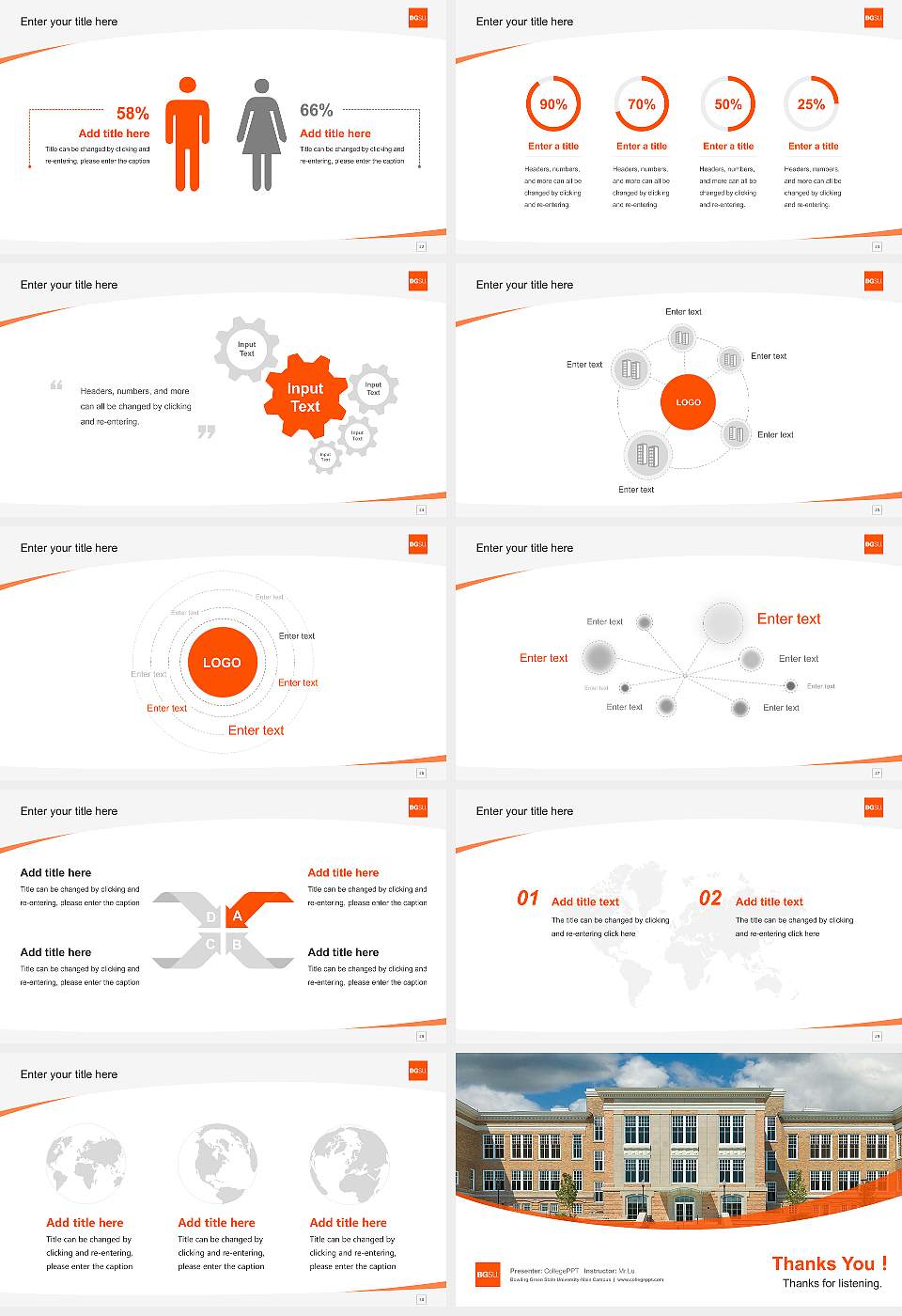 Bowling Green State University-Main Campus Course/Courseware Creation PPT Template16:9 ratio PPT effect preview image4