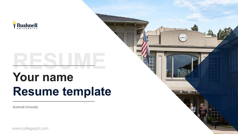 Bushnell University Resume PPT Template16:9 ratio PPT effect preview image