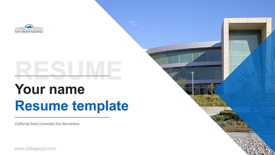 California State University-San Bernardino Resume PPT Template16:9 ratio PPT effect preview image