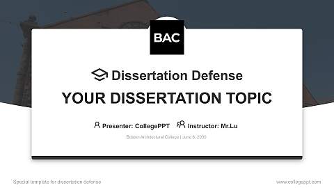 Boston Architectural College Graduation Thesis Defense PPT Template