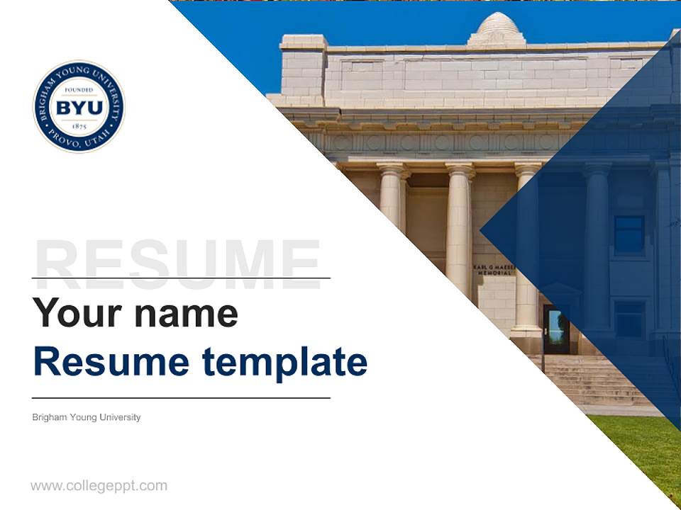 Brigham Young University Resume PPT Template4:3 ratio PPT effect preview image5