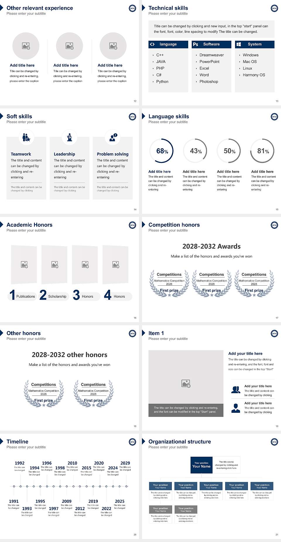 Brigham Young University Resume PPT Template4:3 ratio PPT effect preview image3