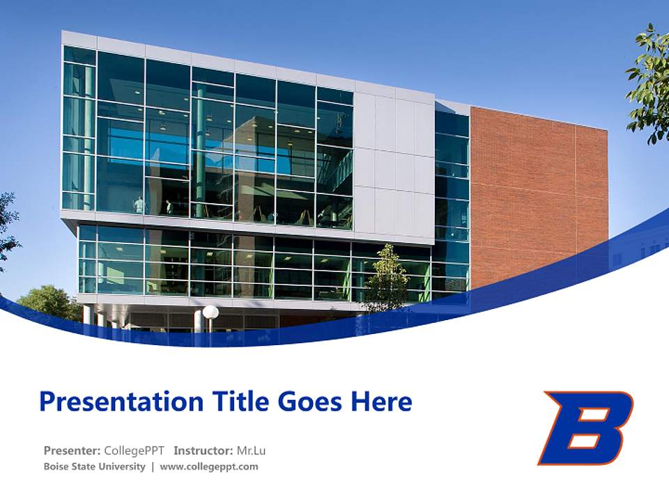 Boise State University Course/Courseware Creation PPT Template4:3 ratio PPT effect preview image5