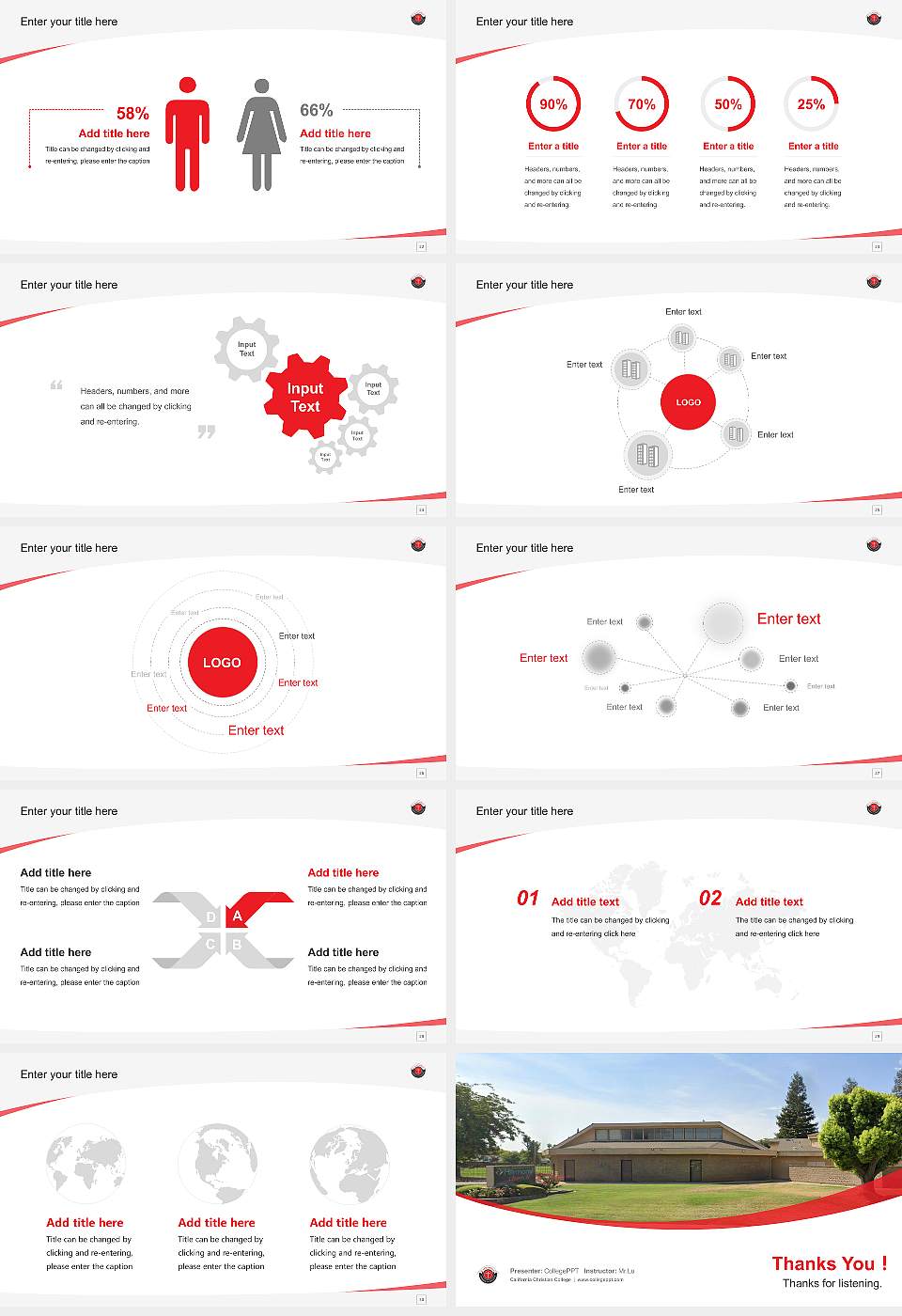 California Christian College Course/Courseware Creation PPT Template16:9 ratio PPT effect preview image4