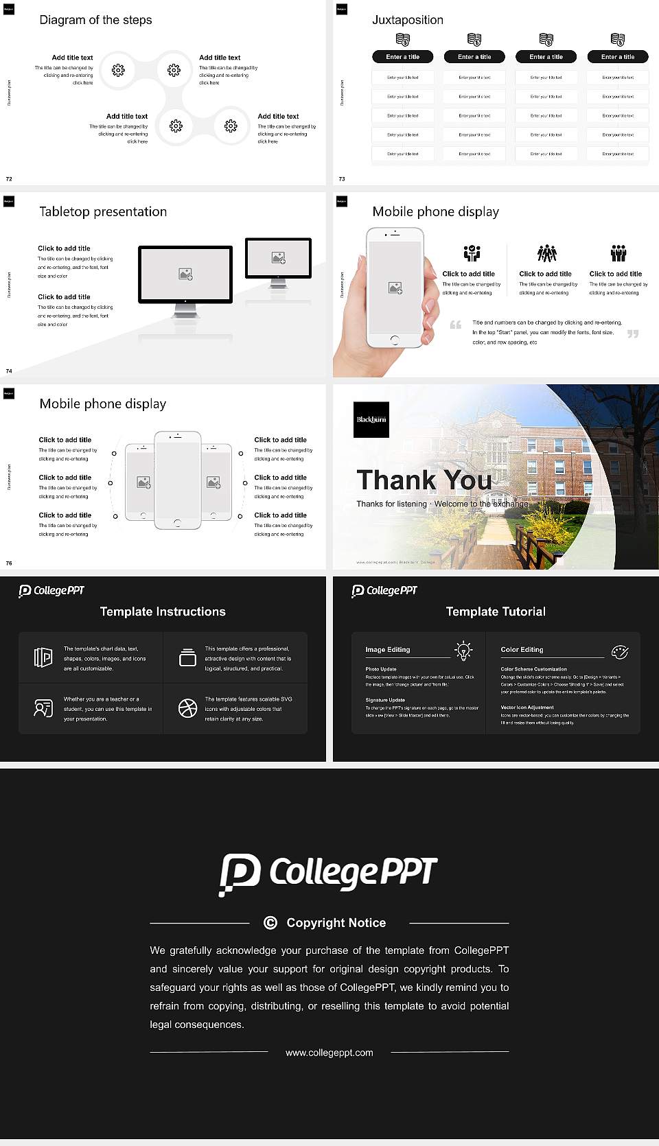 Blackburn College Competition/Entrepreneurship Contest PPT Template16:9 ratio PPT effect preview image9
