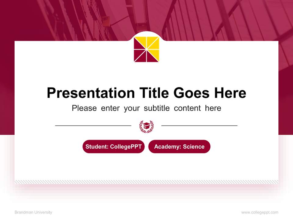 Brandman University National Scholarship Defense PPT Template4:3 ratio PPT effect preview image4