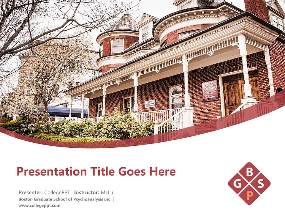 Boston Graduate School of Psychoanalysis Inc Course/Courseware Creation PPT Template4:3 ratio PPT effect preview image5