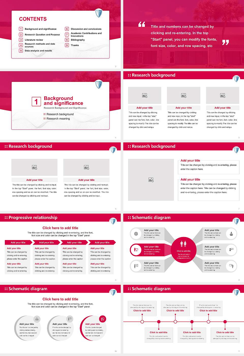 Cambridge College Graduation Thesis Defense PPT Template16:9 ratio PPT effect preview image2