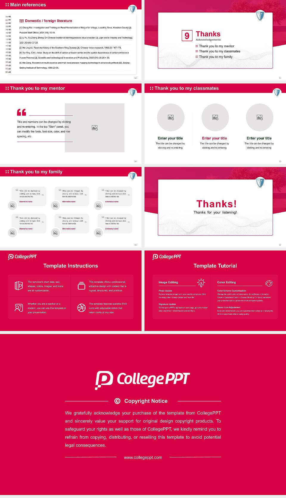 Cambridge College Graduation Thesis Defense PPT Template16:9 ratio PPT effect preview image7