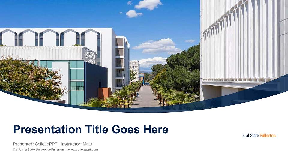 California State University-Fullerton Course/Courseware Creation PPT Template16:9 ratio PPT effect preview image