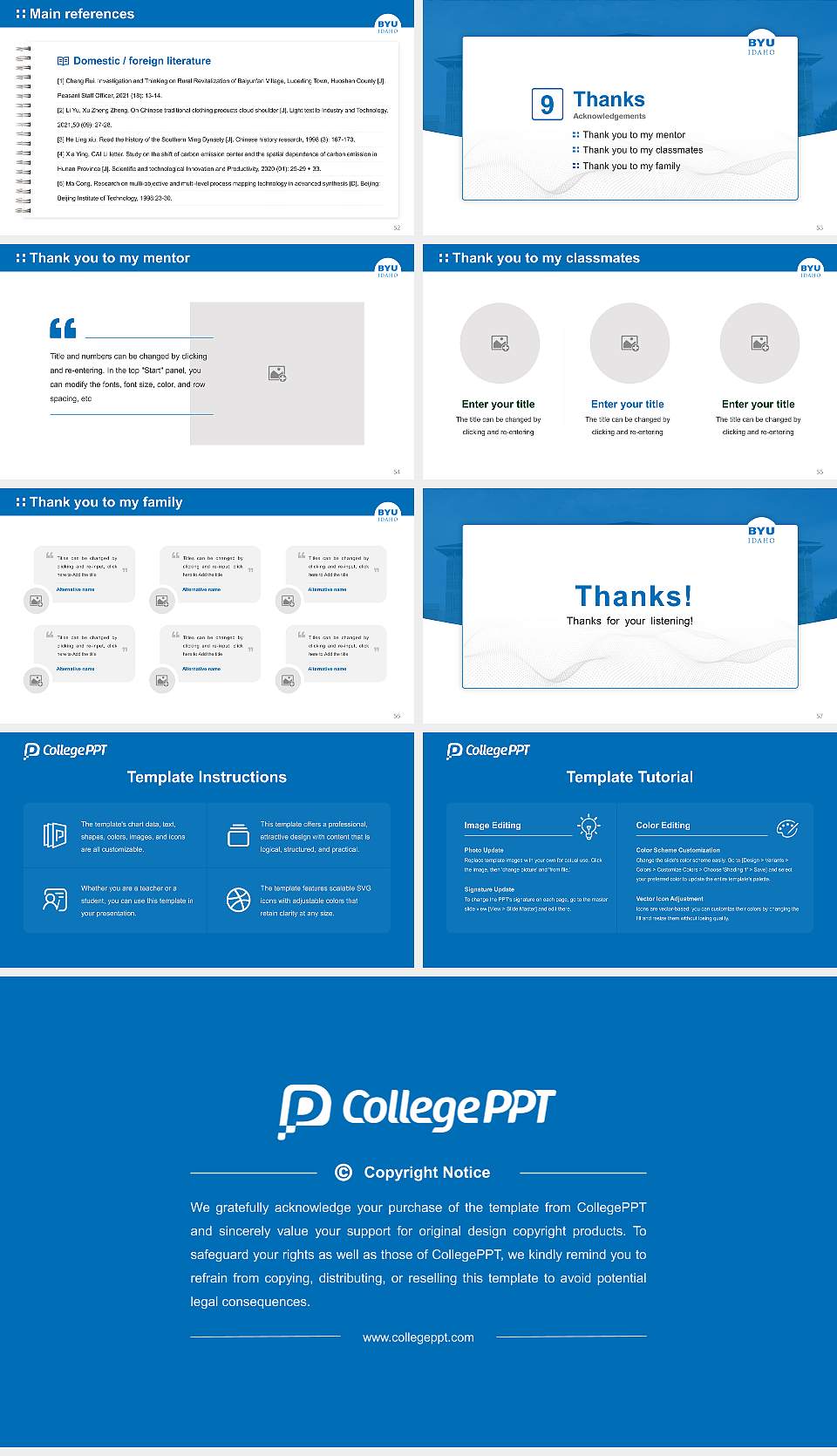 Brigham Young University-Idaho Graduation Thesis Defense PPT Template16:9 ratio PPT effect preview image7