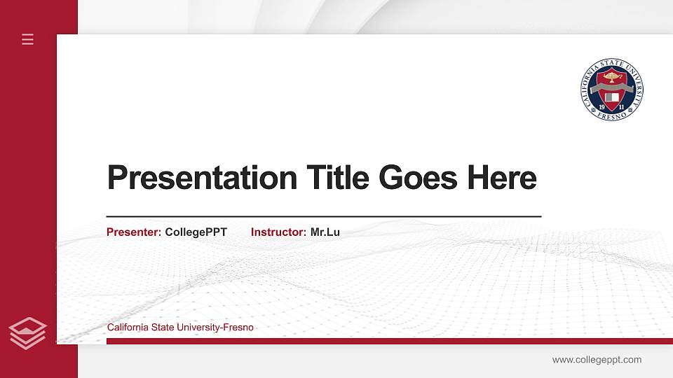 California State University-Fresno Thesis Proposal/Graduation Defense PPT Template16:9 ratio PPT effect preview image