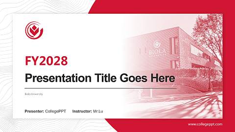 Biola University Academic Presentation/Research Findings Report PPT Template