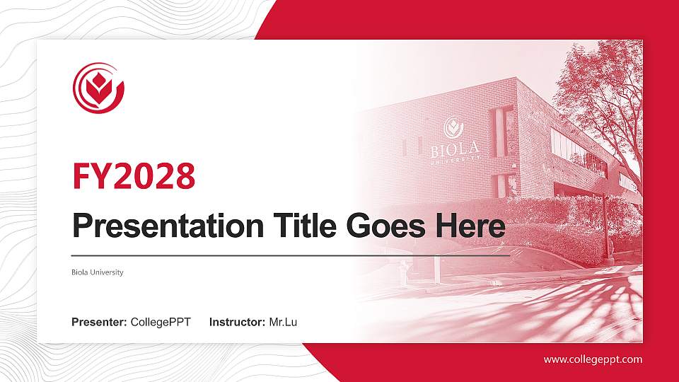 Biola University Academic Presentation/Research Findings Report PPT Template16:9 ratio PPT effect preview image