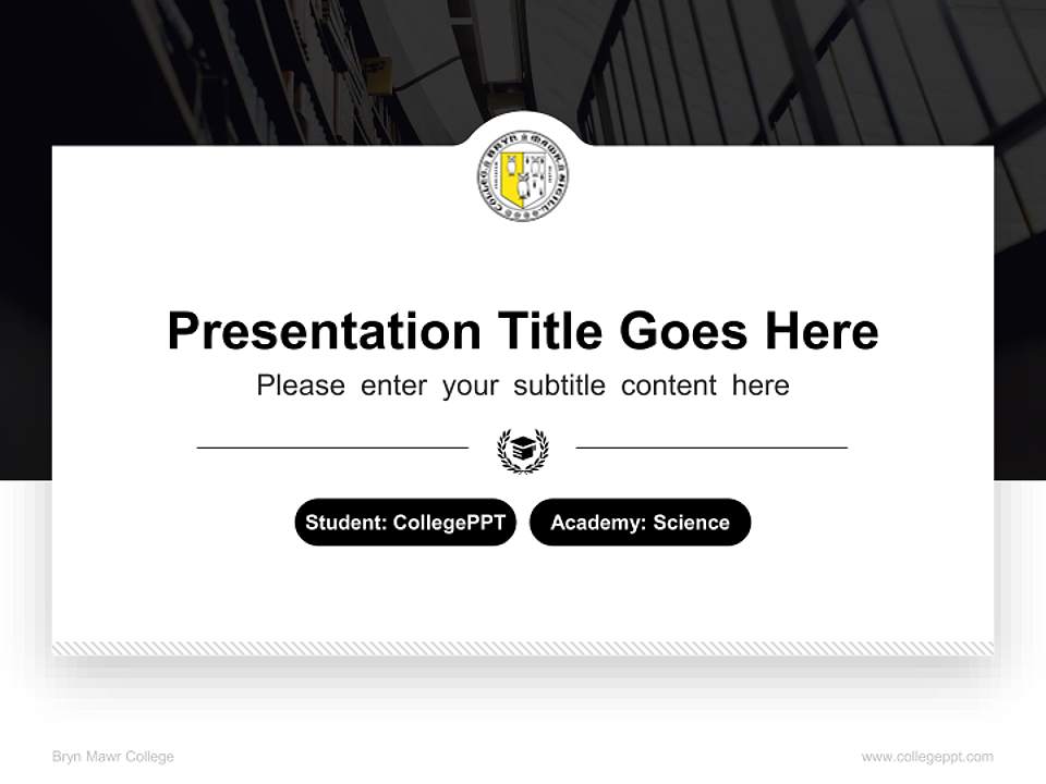 Bryn Mawr College National Scholarship Defense PPT Template4:3 ratio PPT effect preview image4