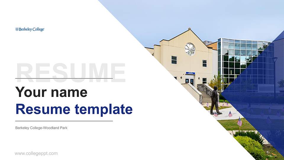 Berkeley College-Woodland Park Resume PPT Template16:9 ratio PPT effect preview image