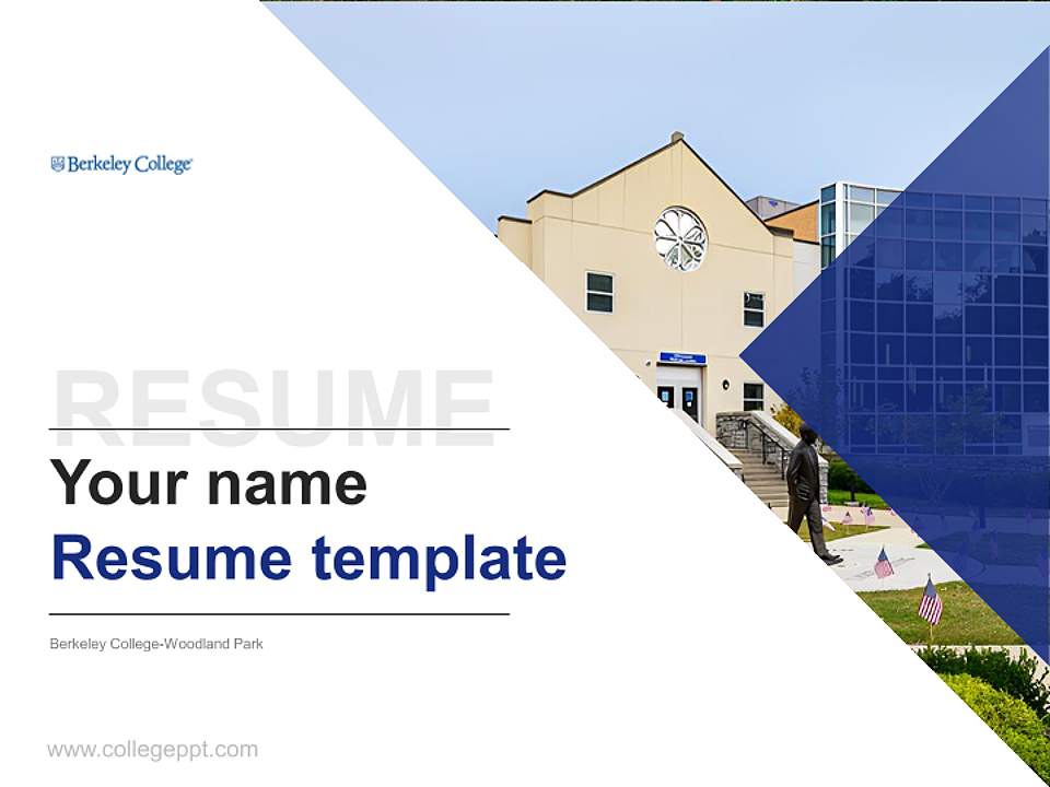 Berkeley College-Woodland Park Resume PPT Template4:3 ratio PPT effect preview image5