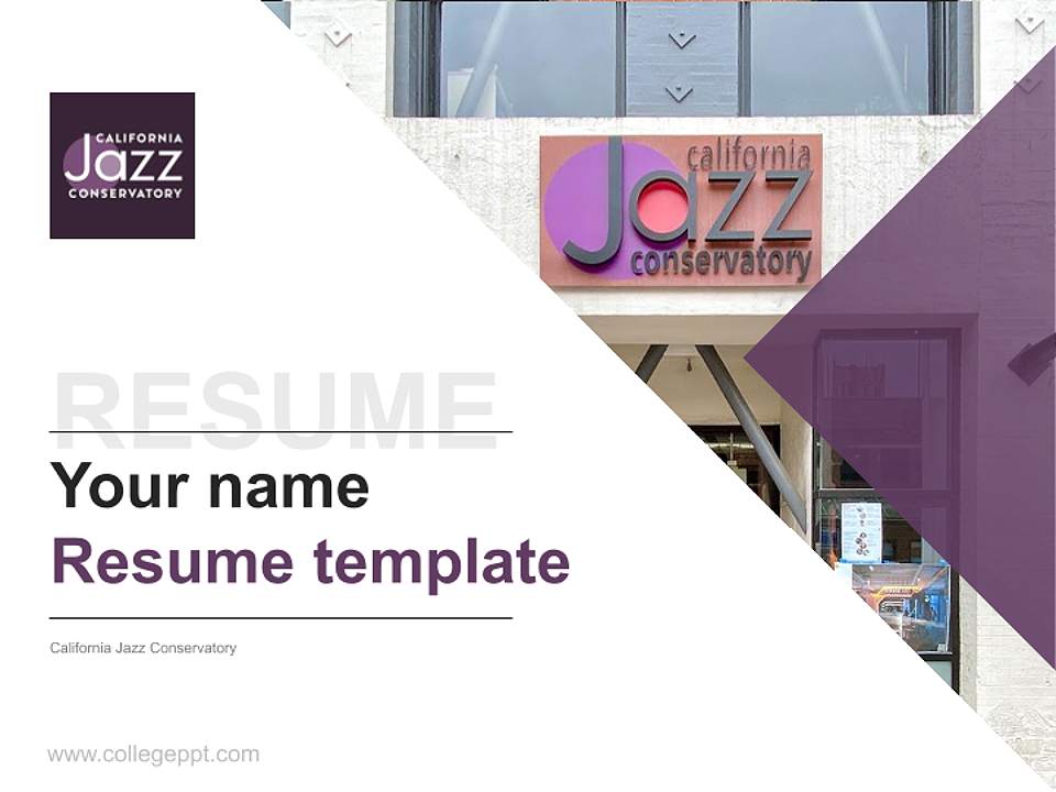 California Jazz Conservatory Resume PPT Template4:3 ratio PPT effect preview image5