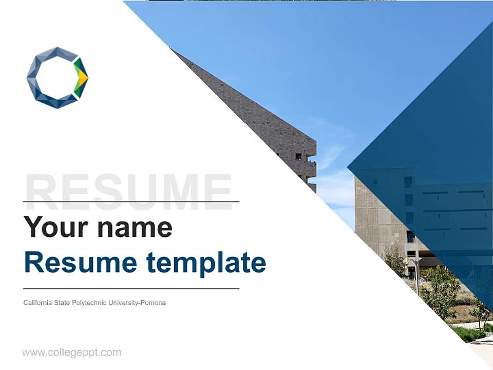 California State Polytechnic University-Pomona Resume PPT Template4:3 ratio PPT effect preview image5